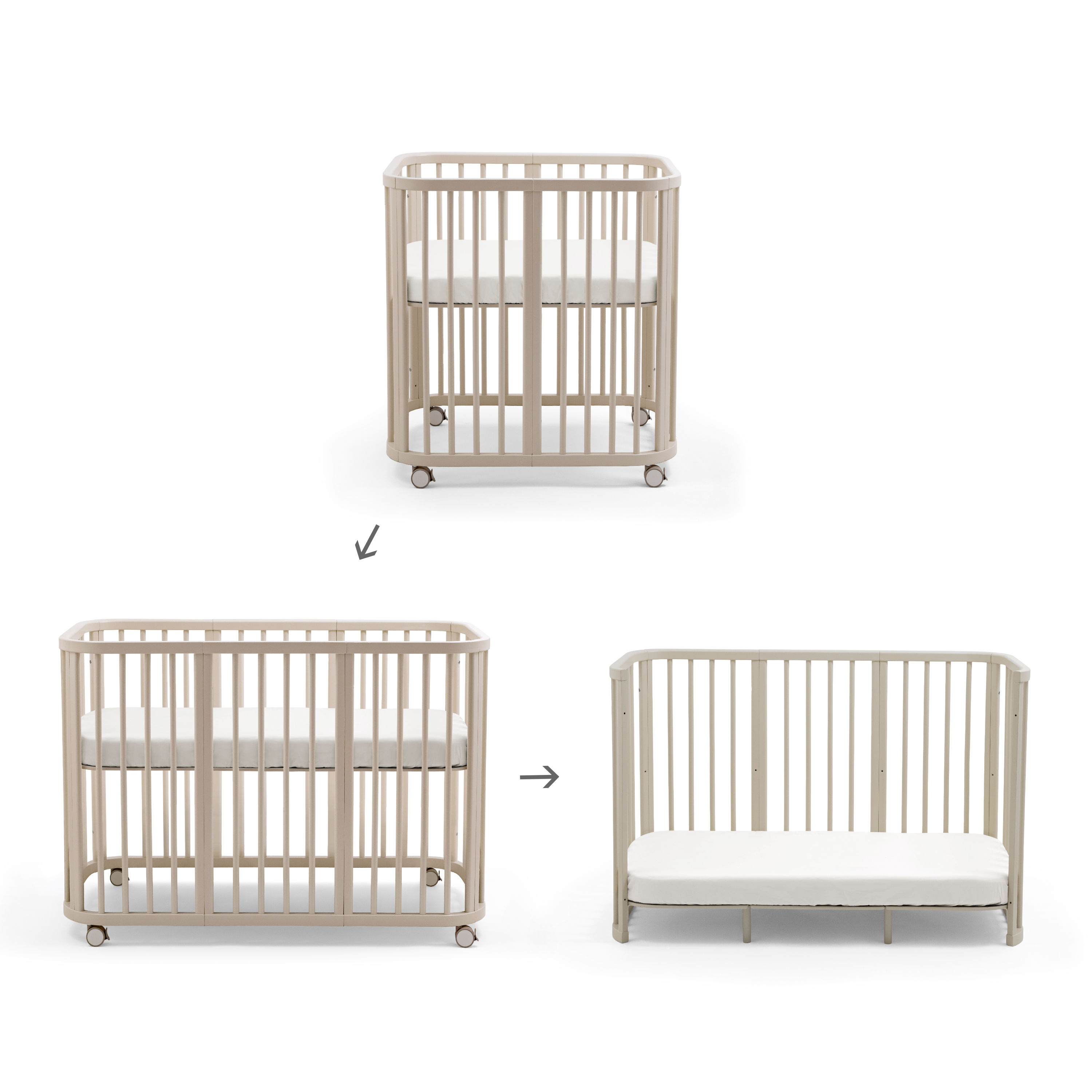 Stokke NIGHTI rastúca postieľka BUNDLE 5v1 Vanilla White