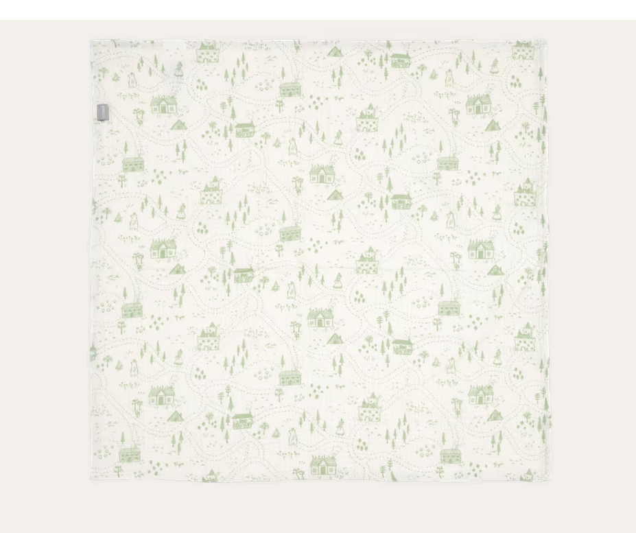 Stokke Obojstranná mušelínová plienka 60x60cm 2ks Sage green map