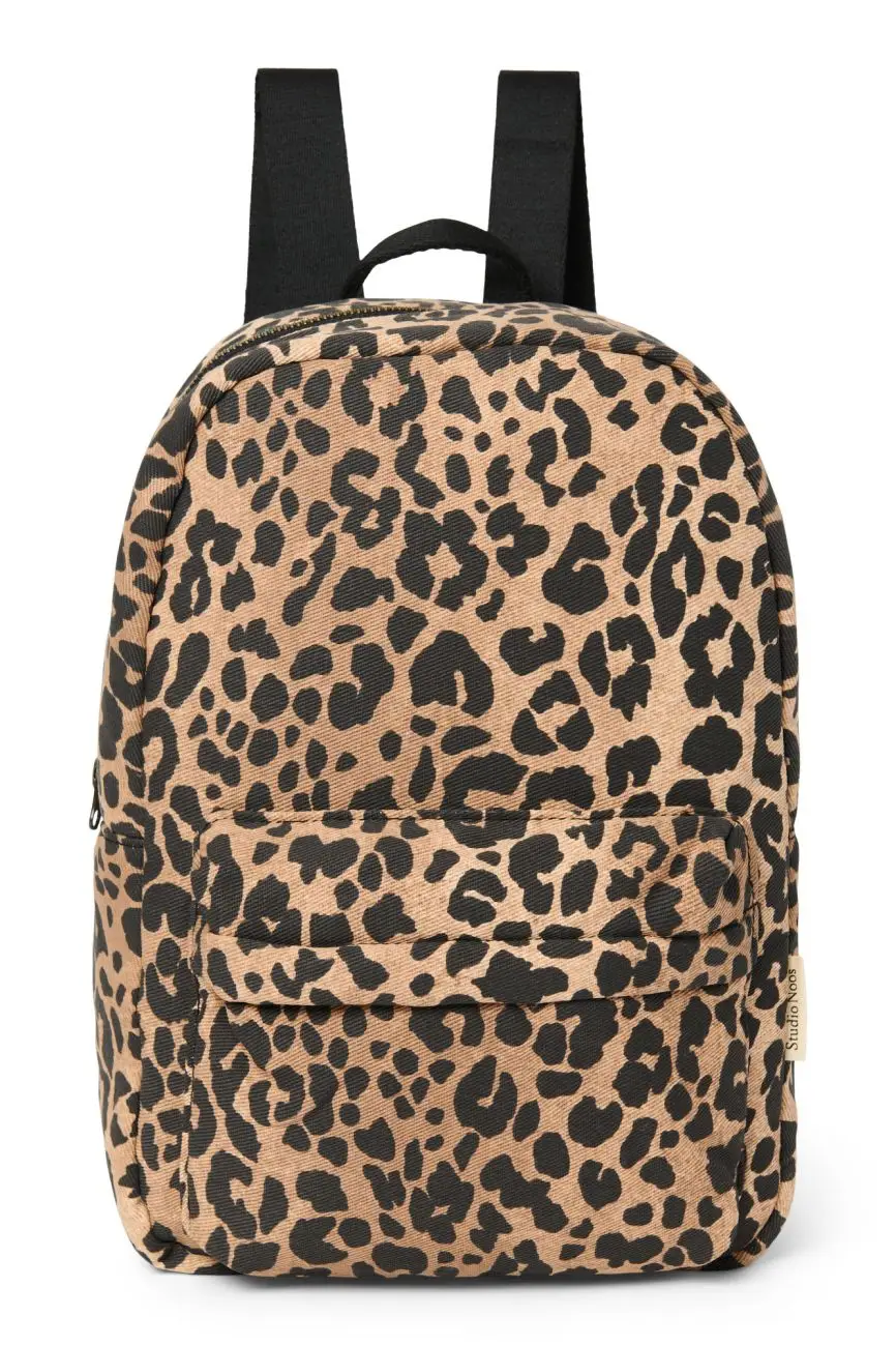 STUDIO NOOS - Cotton Midi BACKPACK - batôžtek s predným vreckom Brown Leopard