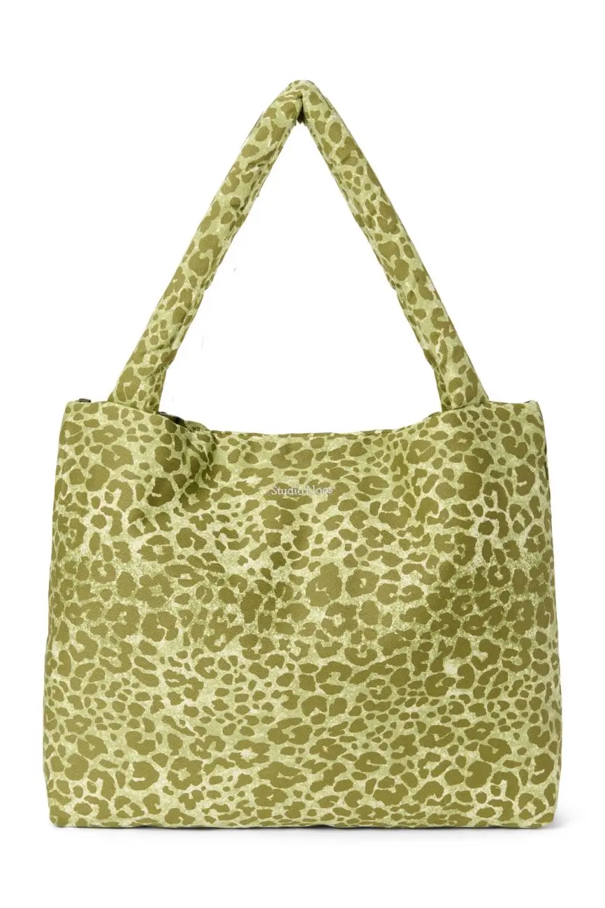 STUDIO NOOS - Cotton MOM BAG - prebaľovacia taška Green Leopard