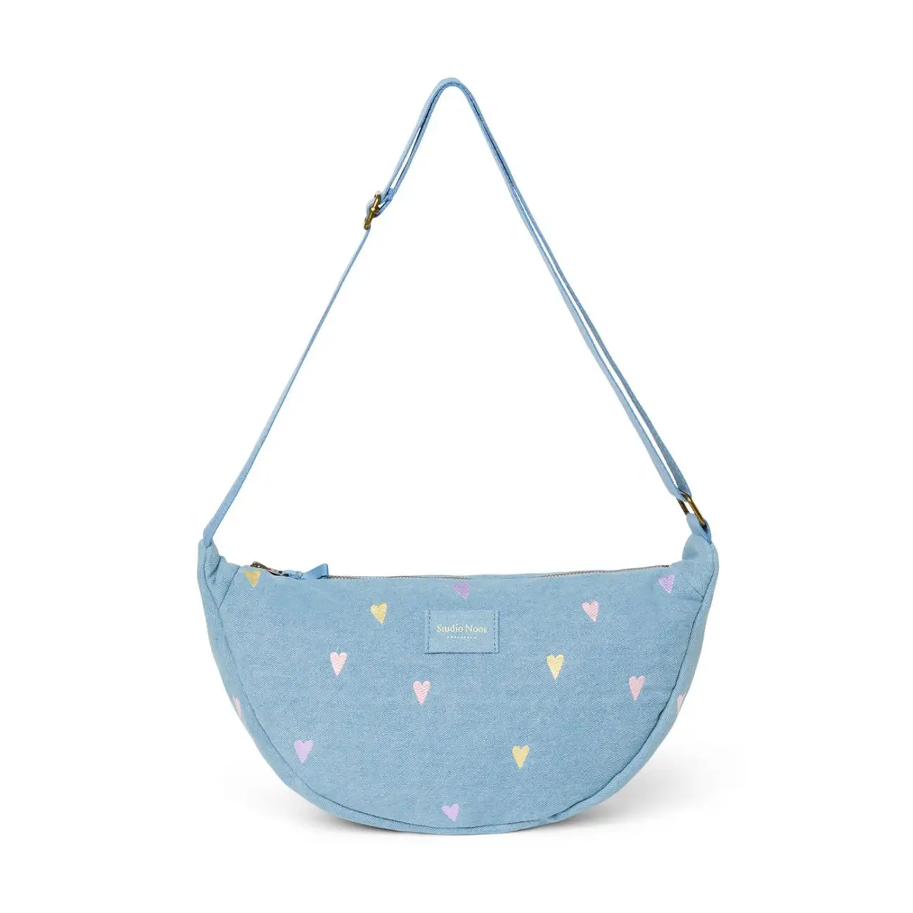 STUDIO NOOS - Denim Adult FANNY kabelka Hearts Light Blue Hearts