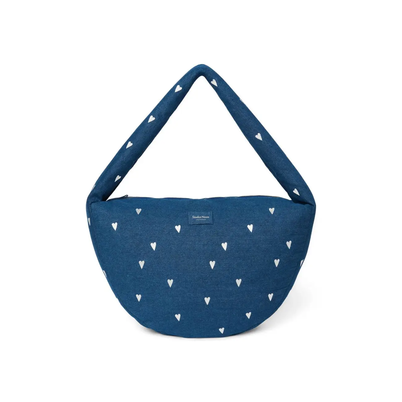 STUDIO NOOS - Denim Cross Body bag Hearts Dark Blue White Hearts