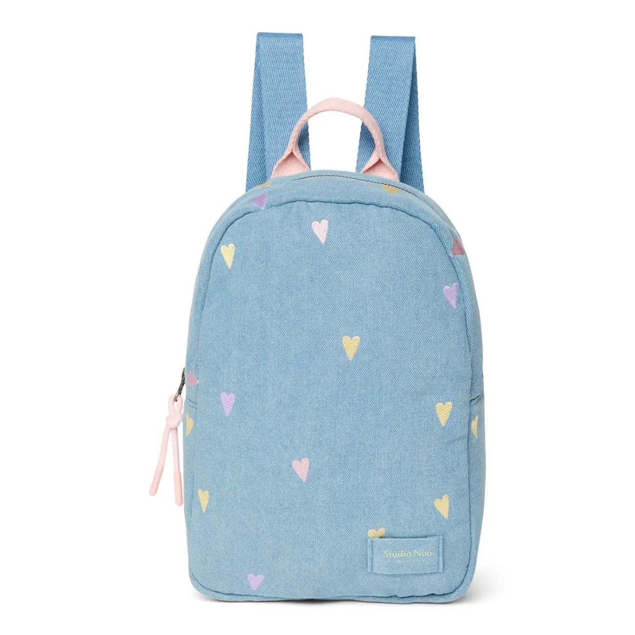STUDIO NOOS - Denim Mini BACKPACK - batôžtek Hearts Light Blue Hearts
