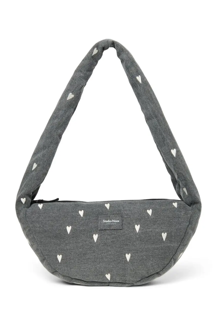 STUDIO NOOS - Denim Mini Cross Body Bag Grey Hearts