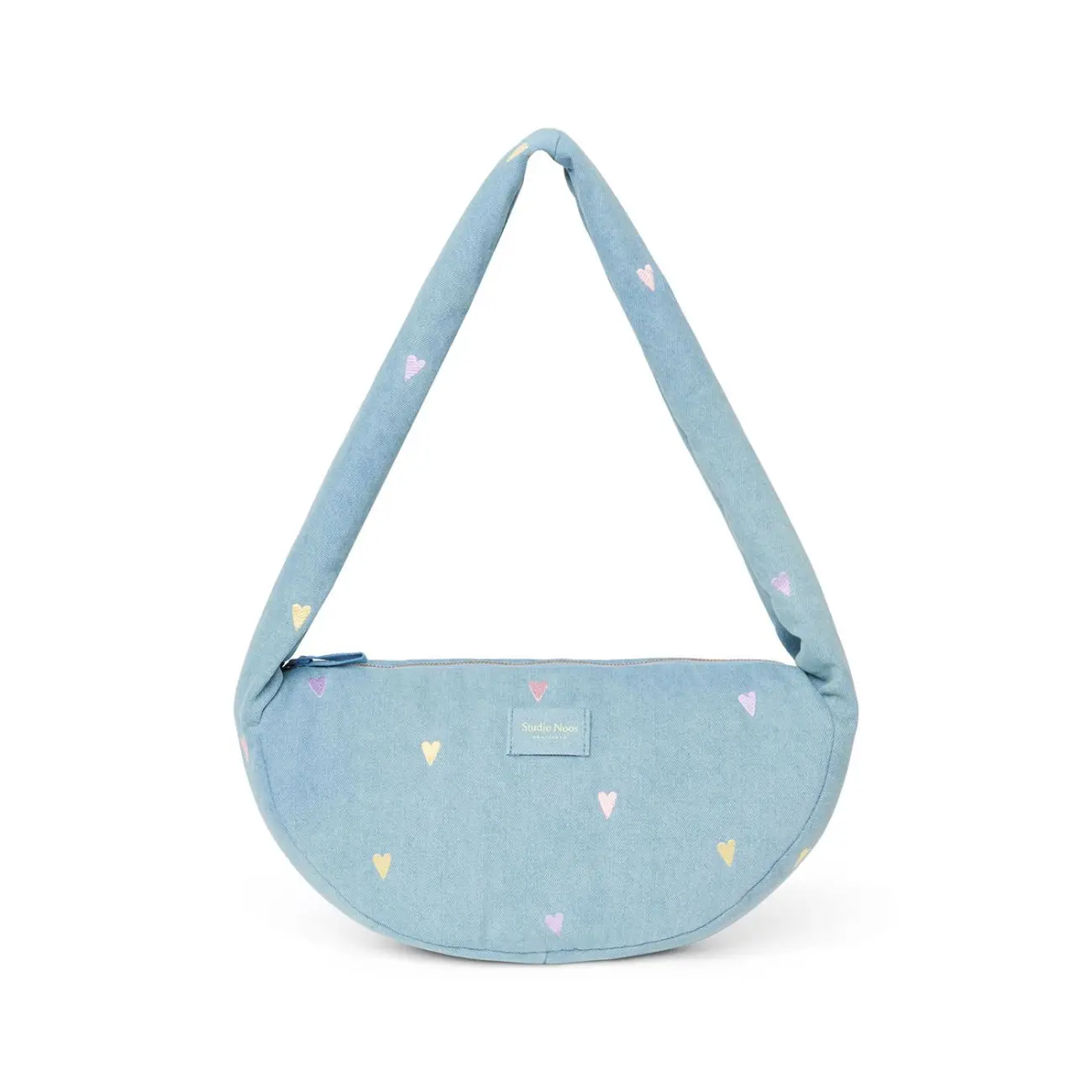 STUDIO NOOS - Denim Mini Cross Body bag Hearts Light Blue Hearts