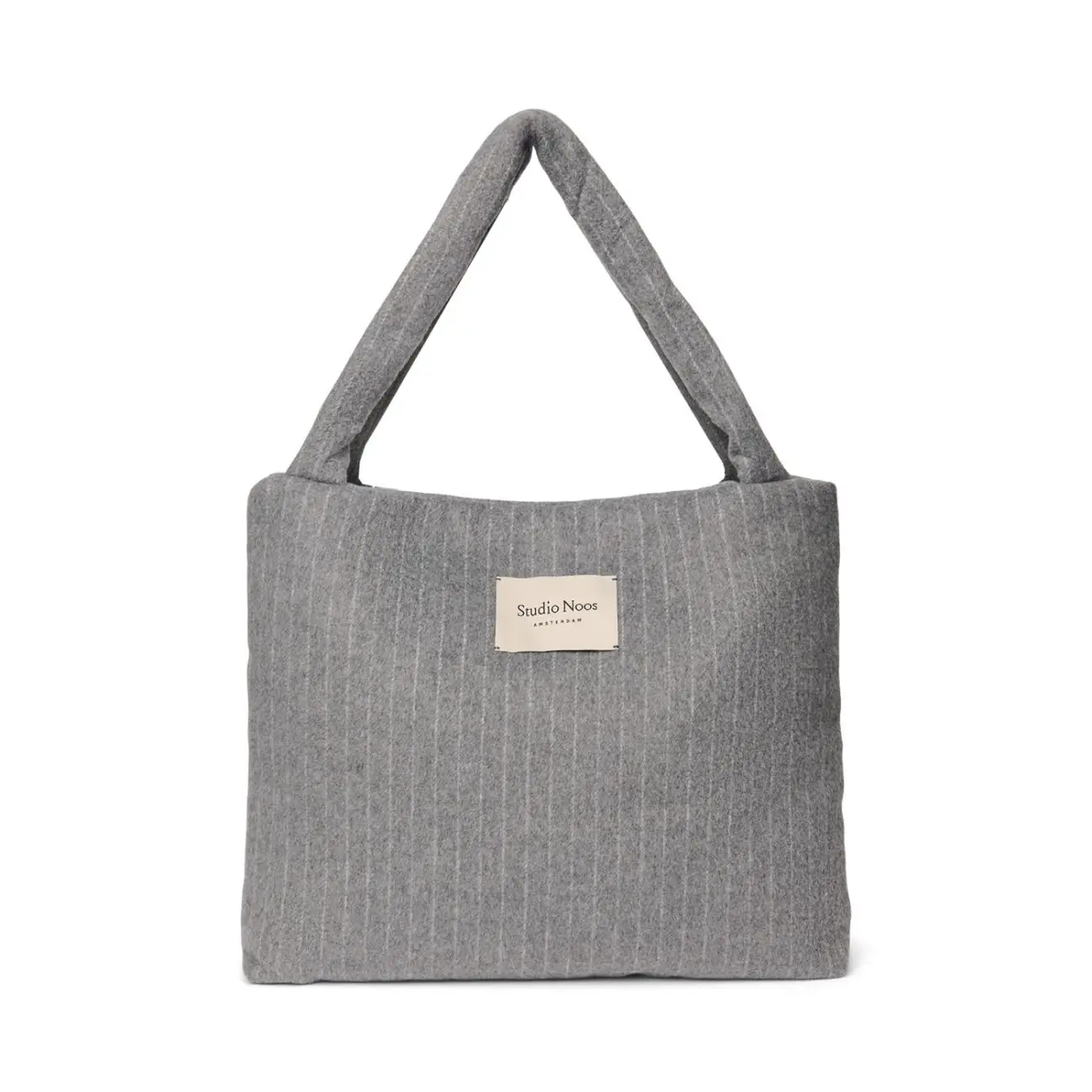 STUDIO NOOS - Flannel Chalkstripe MOM BAG Light Grey