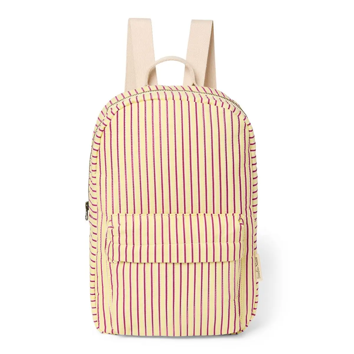 STUDIO NOOS - Poplin Midi BACKPACK - batůžek - přední kapsa | Butter Yellow Stripped