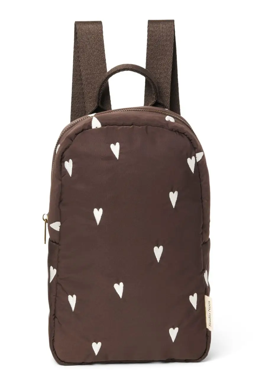 STUDIO NOOS - Puffy Mini BACKPACK - batôžtek | Brown Hearts