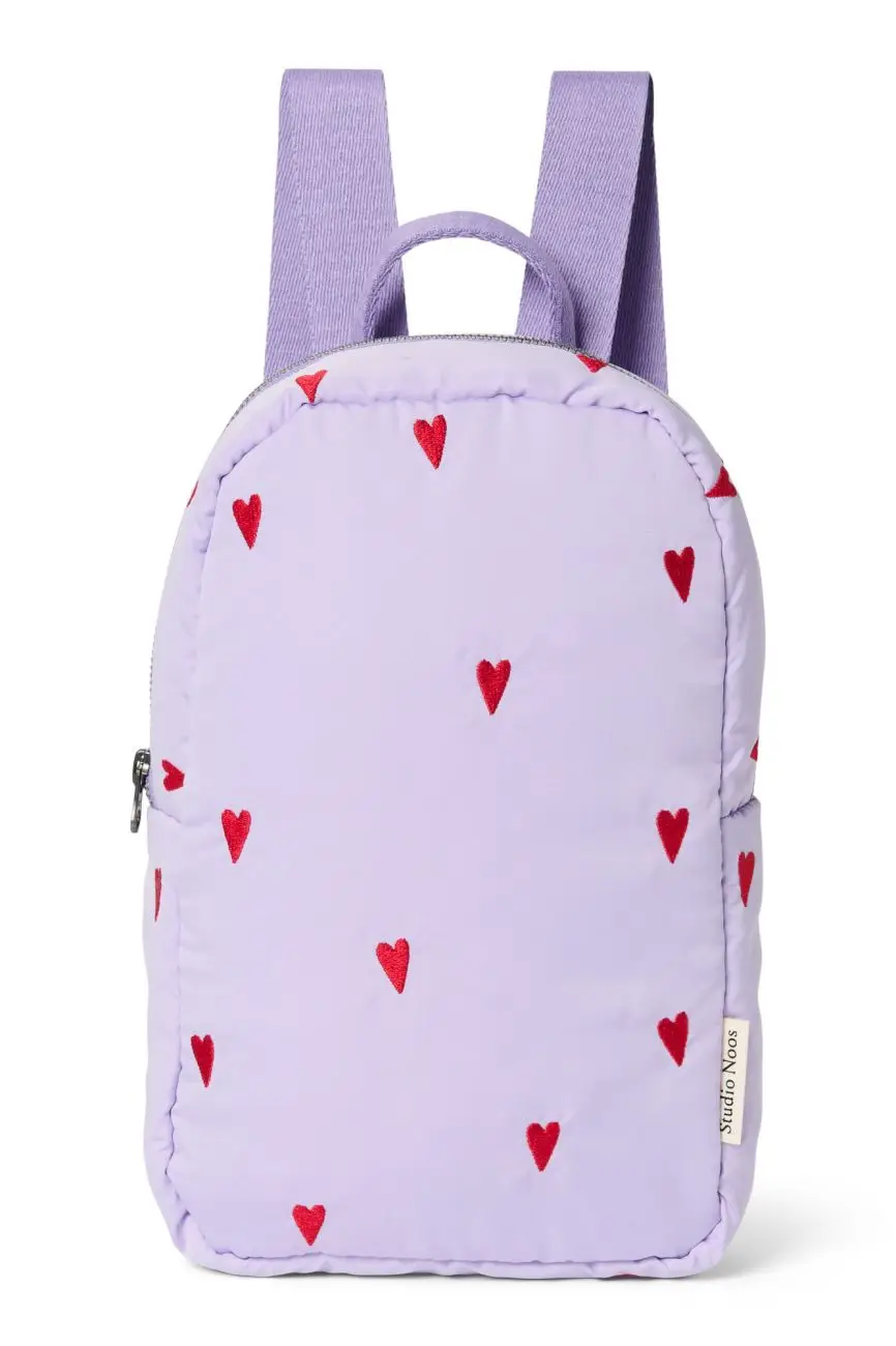 STUDIO NOOS - Puffy Mini BACKPACK - batôžtek Purple Hearts