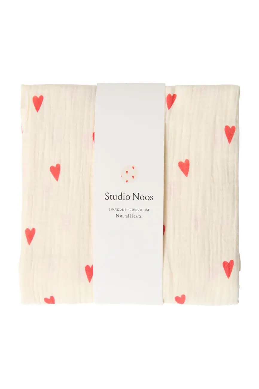 STUDIO NOOS - SWADDLE ZAVINOVAČKA Print Large Beige Hearts