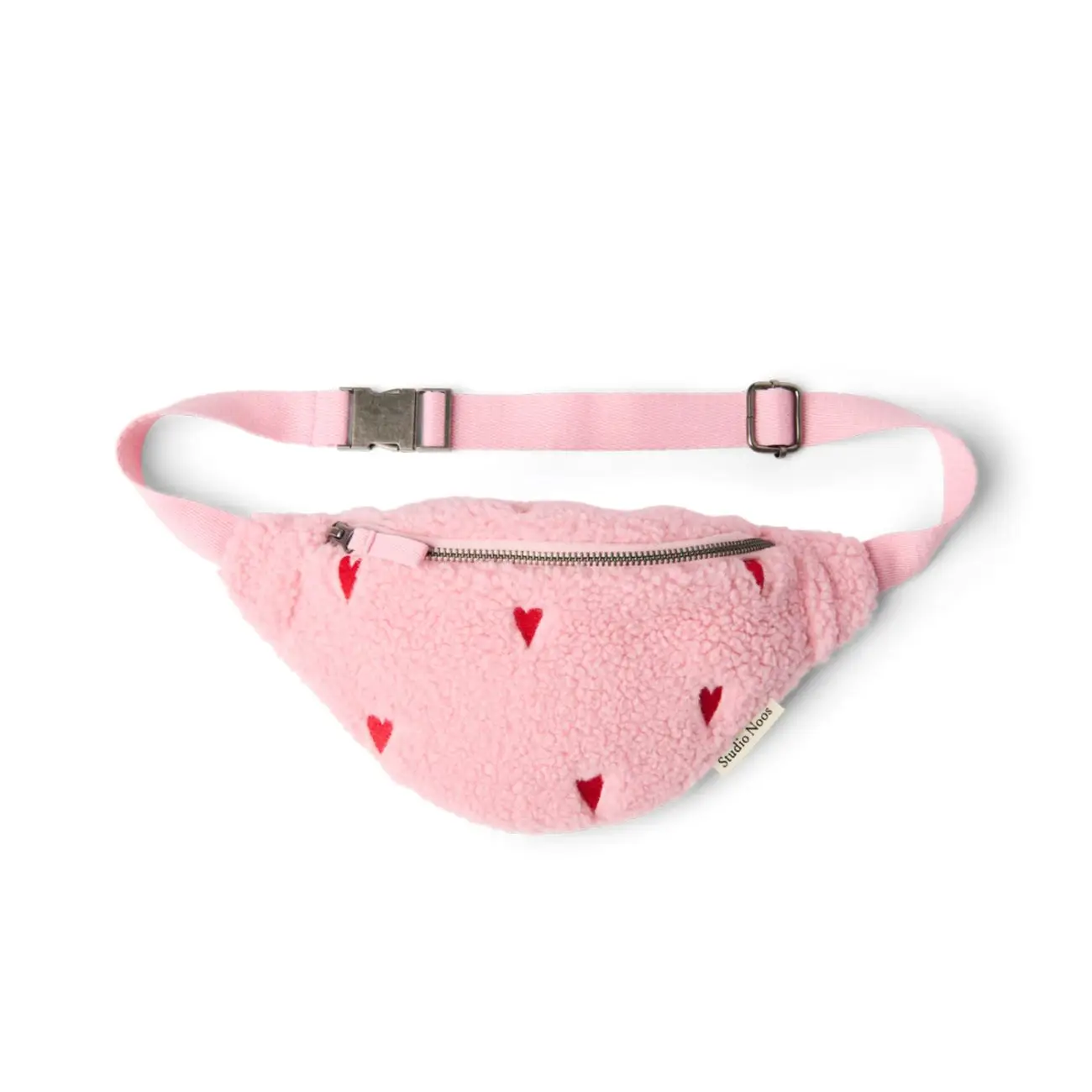 STUDIO NOOS - Teddy Hearts Mini FANNY pack - ľadvinka Light Pink Hearts