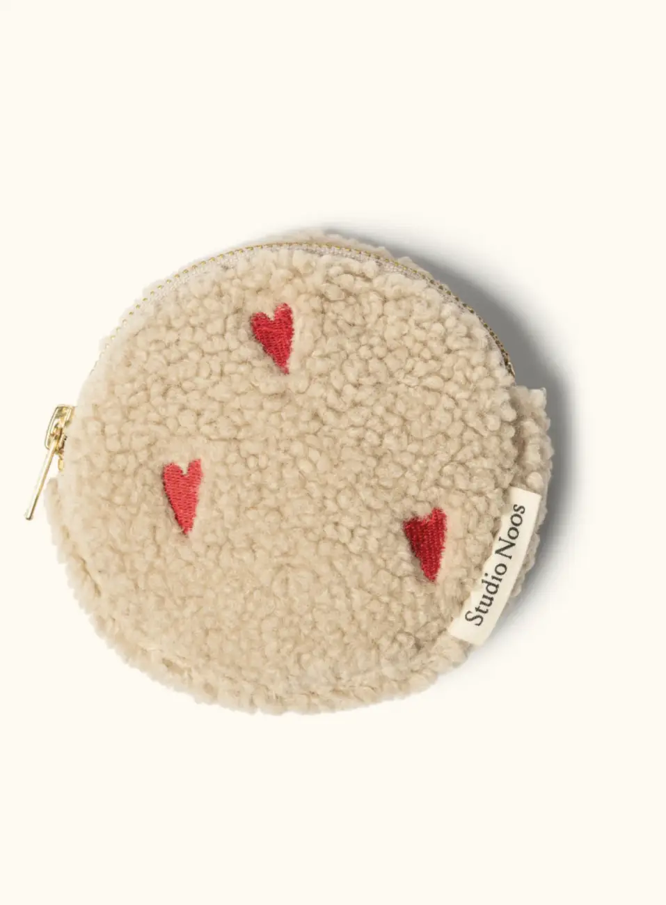 STUDIO NOOS - Teddy Hearts WALLET - PEŇAŽENKA Ecru Hearts