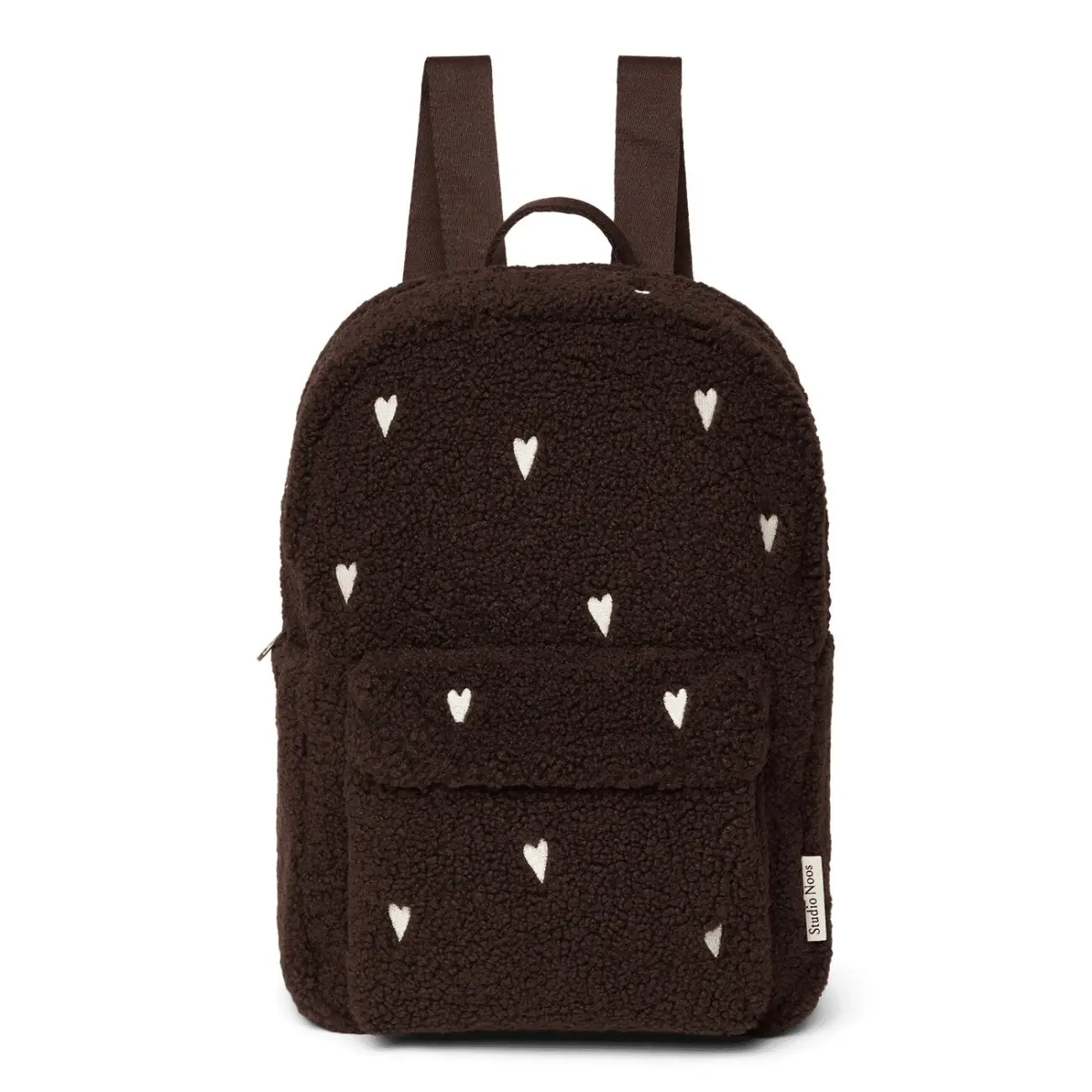 STUDIO NOOS - Teddy Midi BACKPACK - batôžtek s predným vreckom Chocolate Hearts