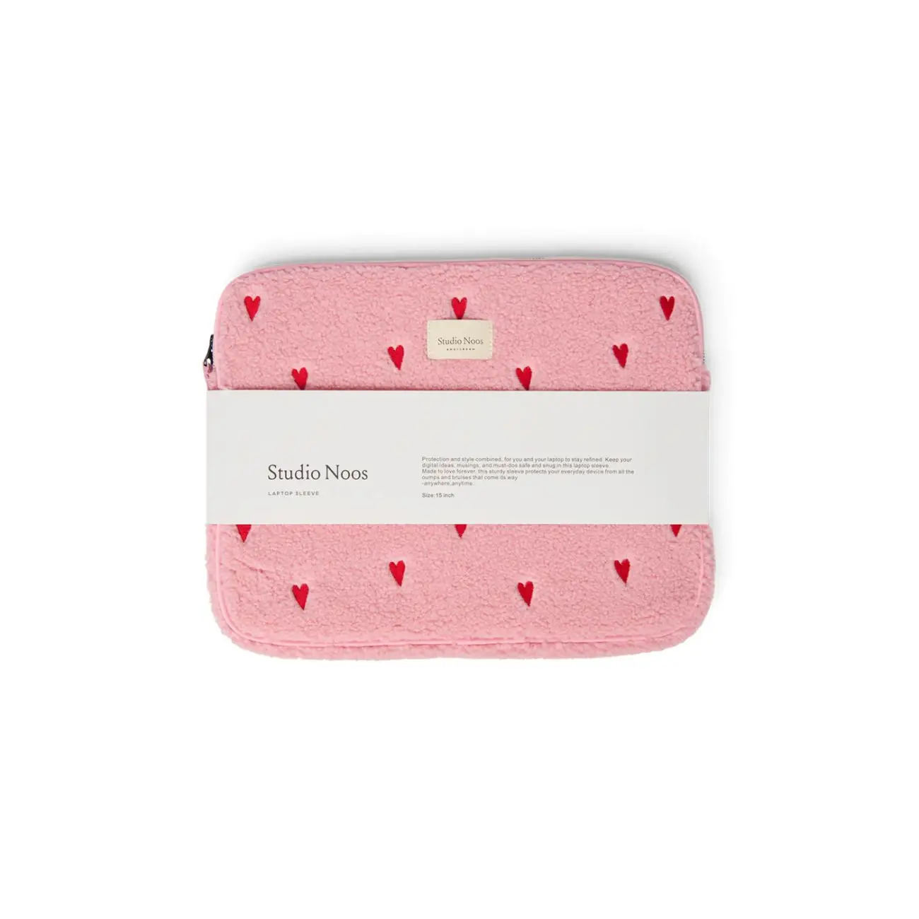 STUDIO NOOS - Teddy OBAL na Laptop 15´ Light Pink Hearts