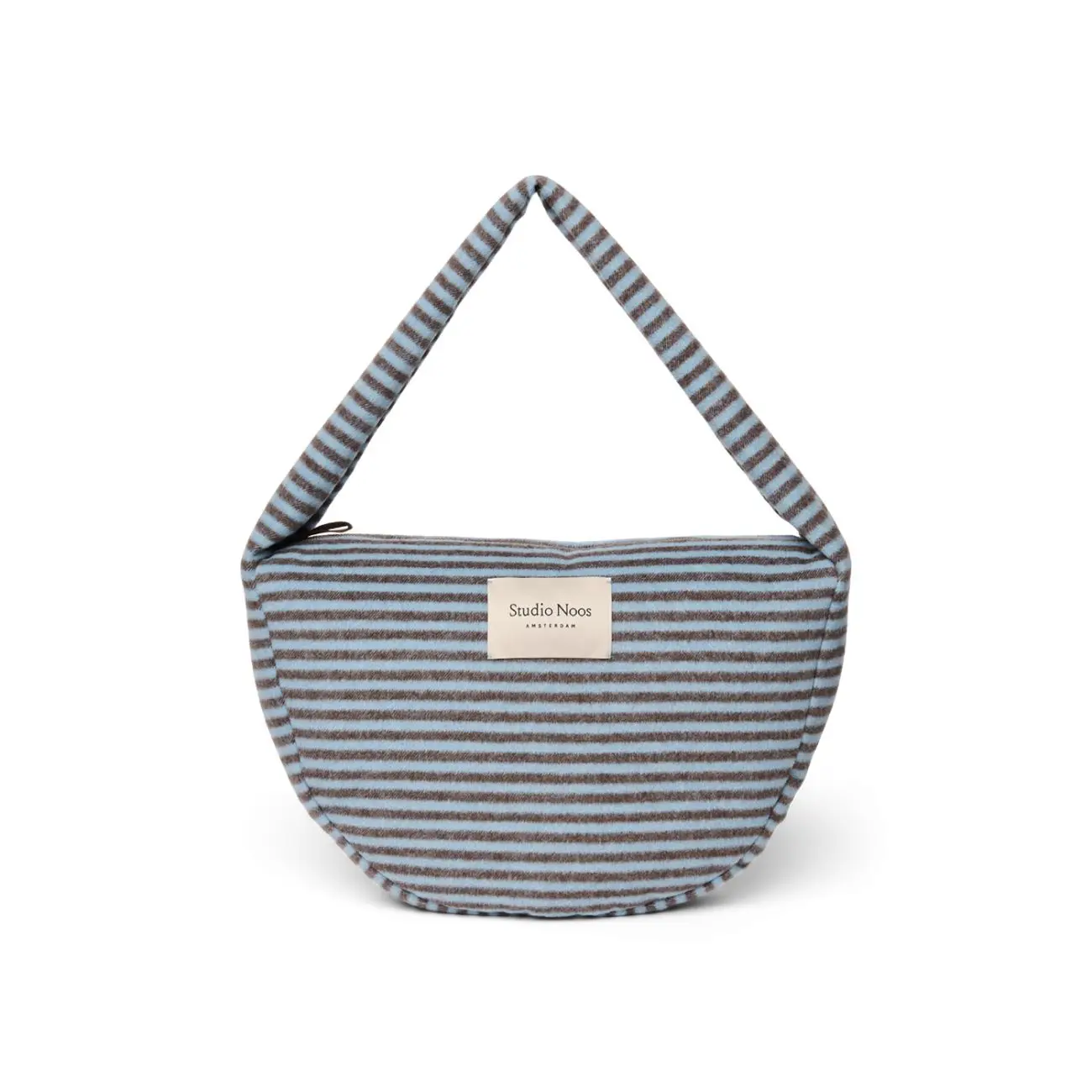 STUDIO NOOS - VLNENÁ Cross Body Bag Stripy Wool LIght Blue Brown