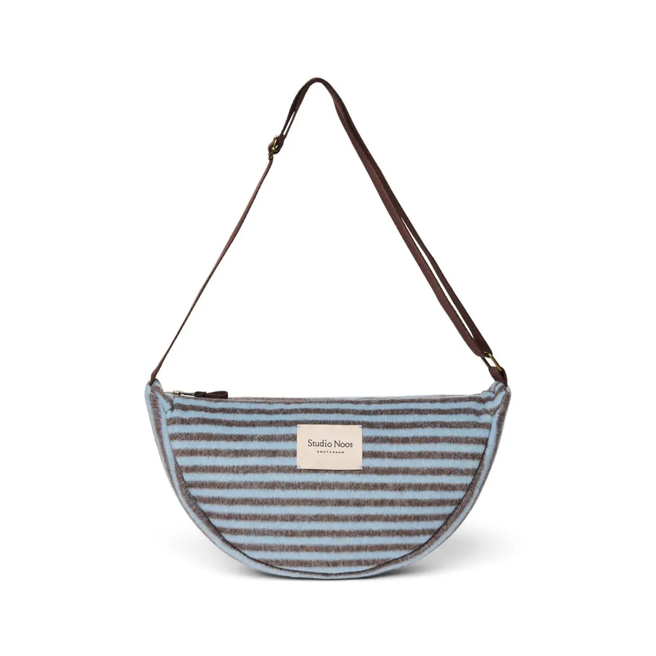 STUDIO NOOS - VLNENÁ  FANNY PACK adult - kabelka Stripy Wool Light Blue Brown