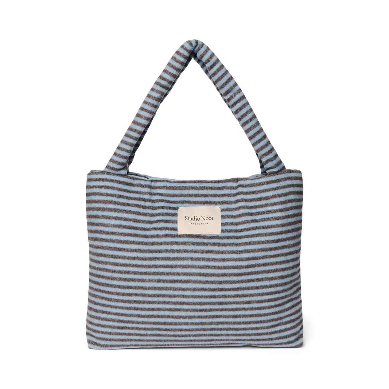 STUDIO NOOS - VLNENÁ MOM BAG Stripy Wool Light blue Brown
