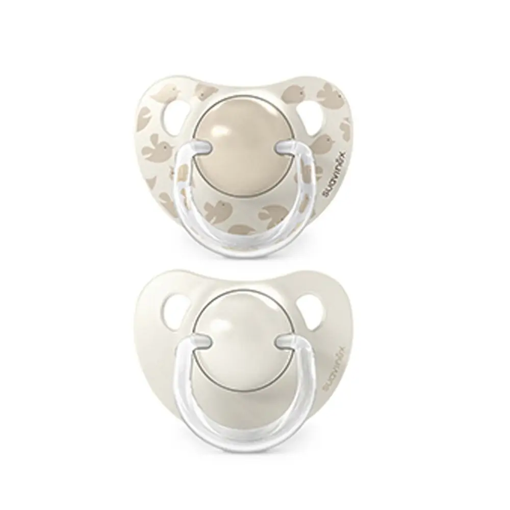 SUAVINEX Cumlík anatomický silikon 6/18 m 2 ks BIRDIES - krémový