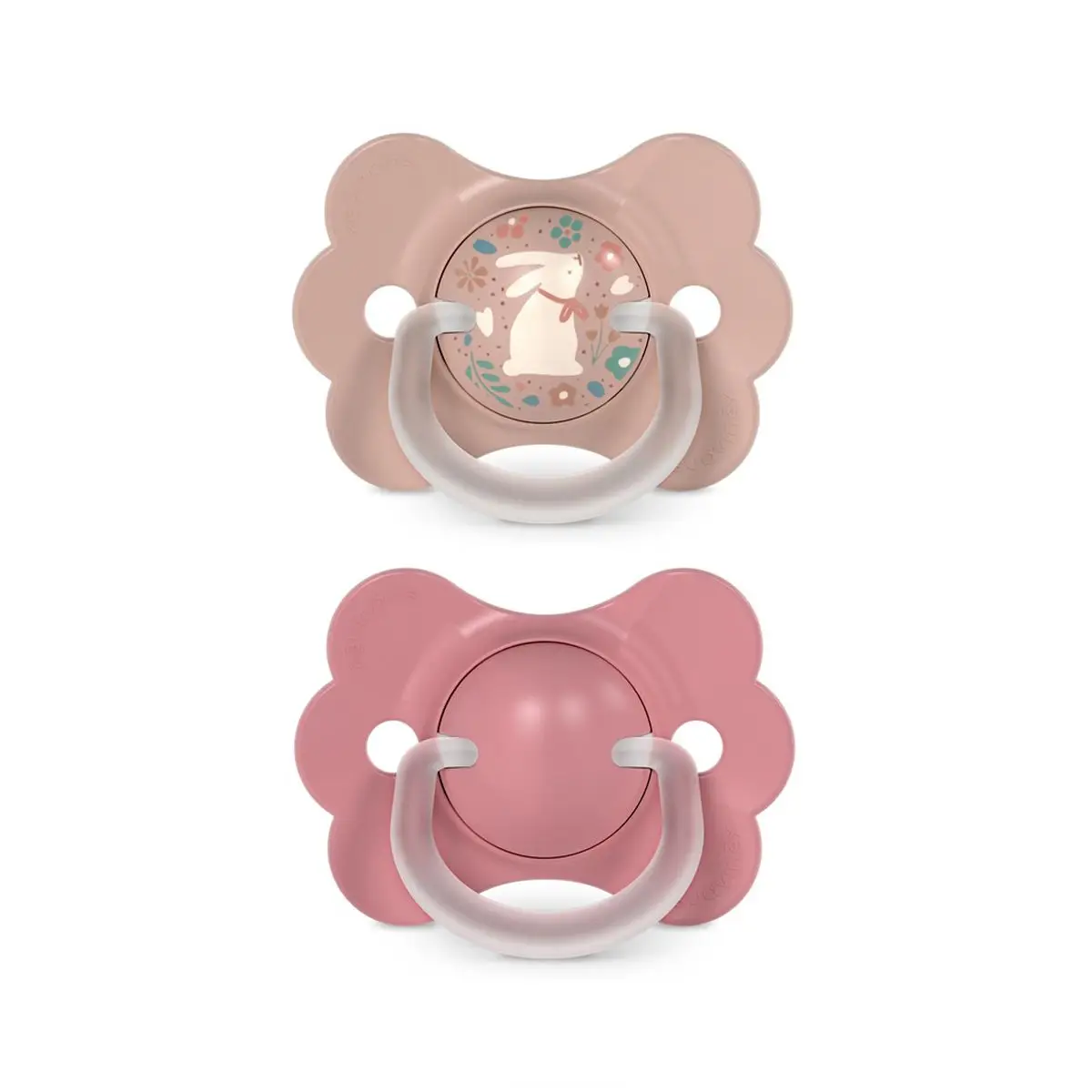 SUAVINEX Cumlík SX PRO fyziologický 2 KS BUTTERFLY WONDERLAND NEW 6/18m - ružový králik + ružový