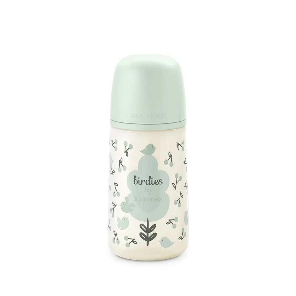 SUAVINEX Dojčenská fľaša 270 ml M BIRDIES -zelená