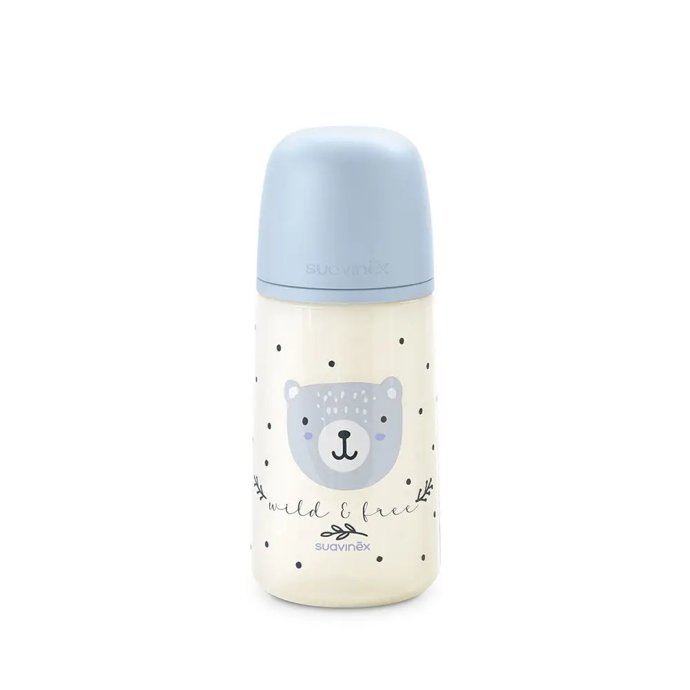 SUAVINEX Dojčenská fľaša 270 ml M WILD & FREE - modrá