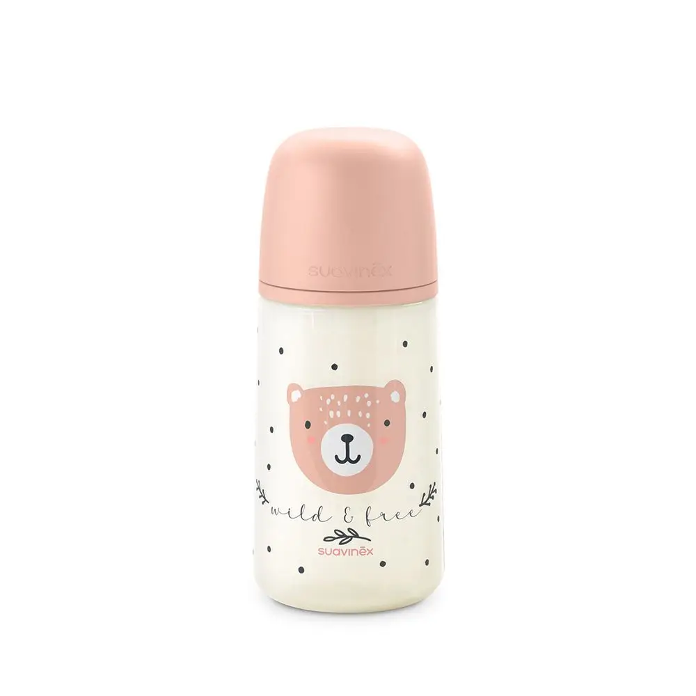 SUAVINEX Dojčenská fľaša 270 ml M WILD & FREE - ružová