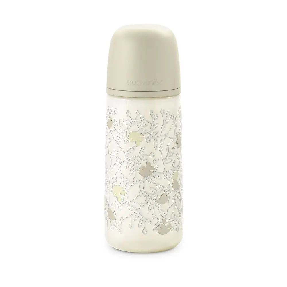 SUAVINEX Dojčenská fľaša 360 ml L BIRDIES - krémová