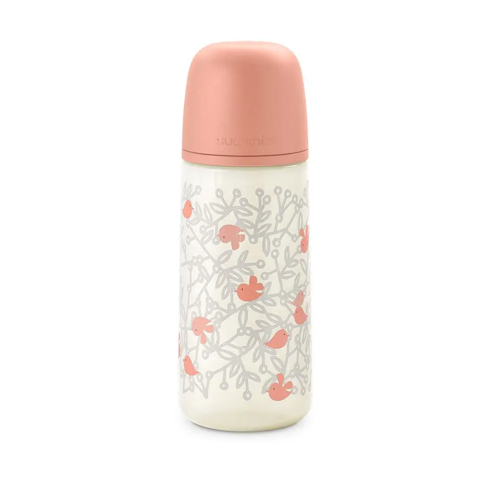 SUAVINEX Dojčenská fľaša 360 ml L BIRDIES - ružová