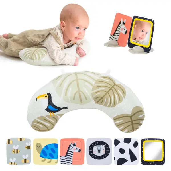 Taf Toys Vankúšik pre hru na brušku a sada kariet so stojanom