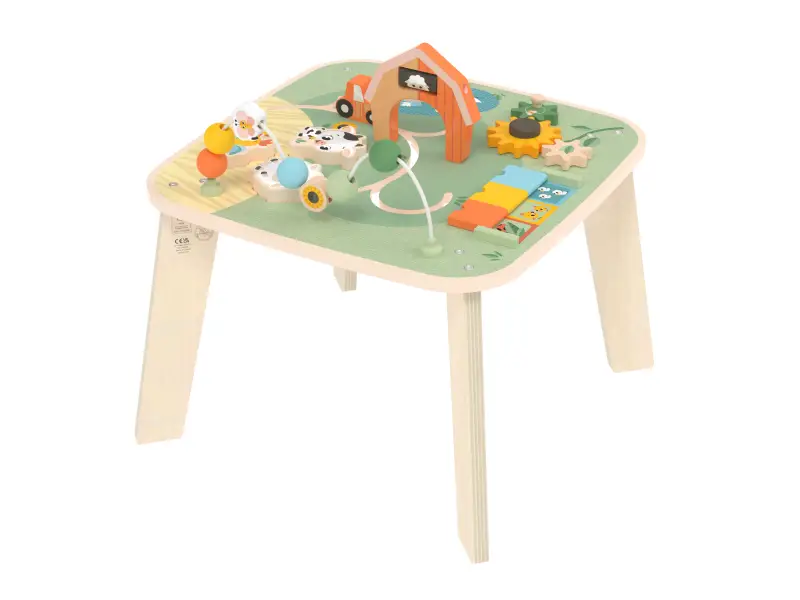 Tiny Love Stolík s aktivitami drevený Farmers Funday