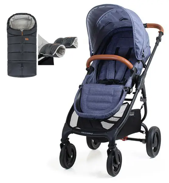 VALCO BABY Kočík športový Trend 4 Ultra Denim + fusak a rukávnik/rukavice Jasie GRY