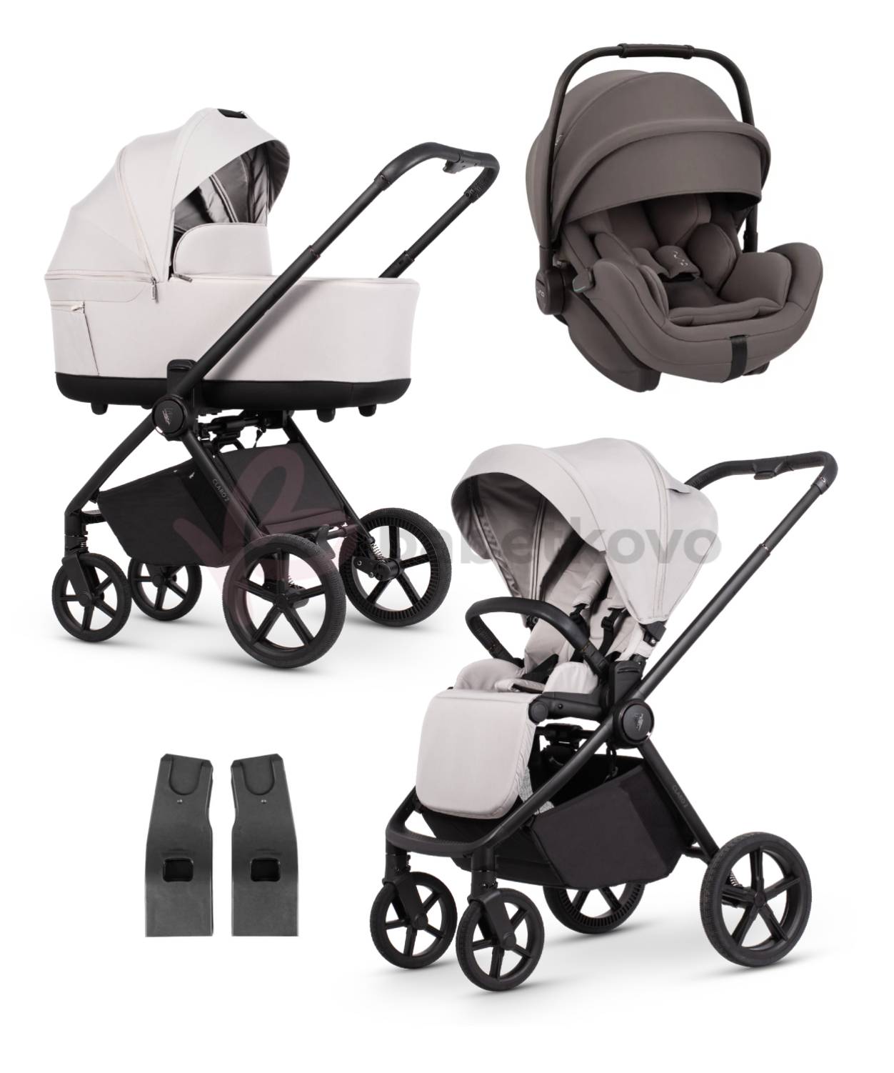 VENICCI CLARO 2 kombinovaný kočík Vanilla + Autosedačka Nuna arra flex