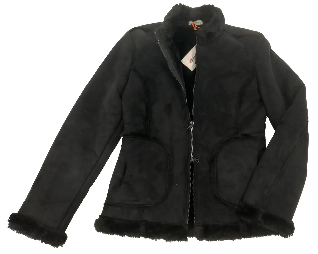 Wit Boy Dámsky kabátik s kožúškom Kent čierny Velikost: S