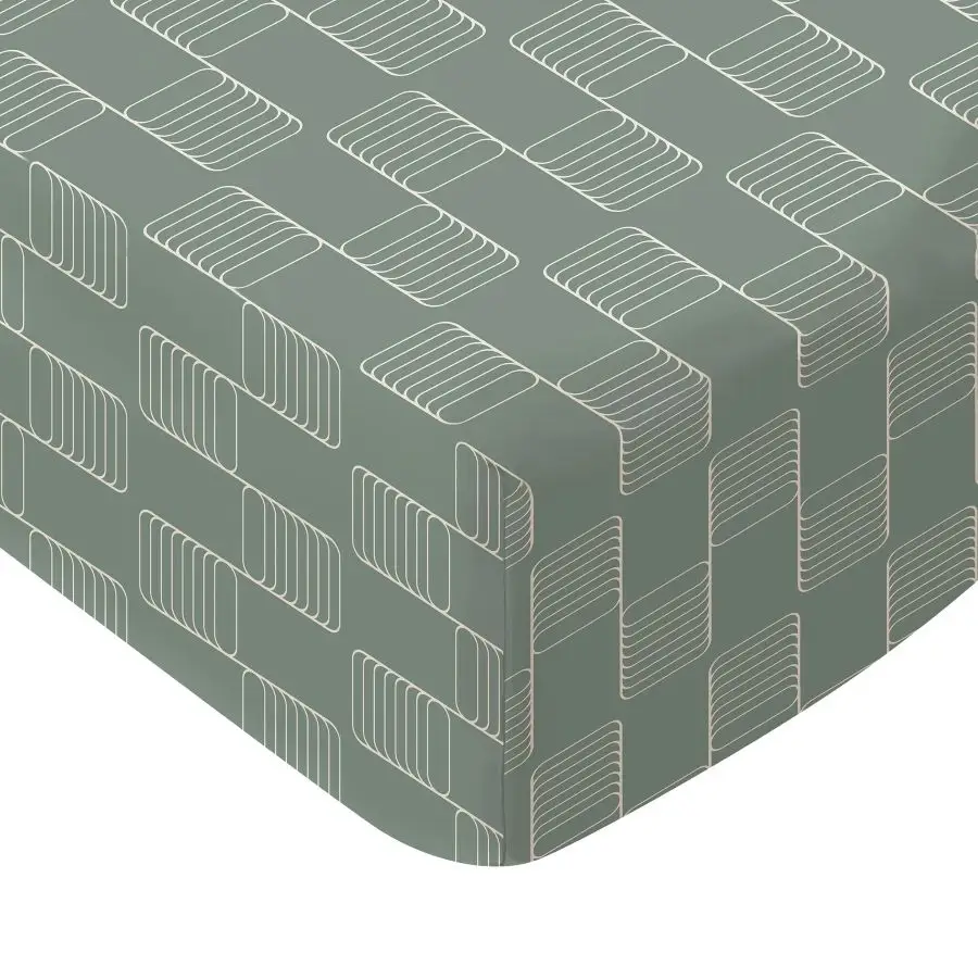 Witlof for kids napínacie prestieradlo 60 x 120 cm Sticky Stripes Green