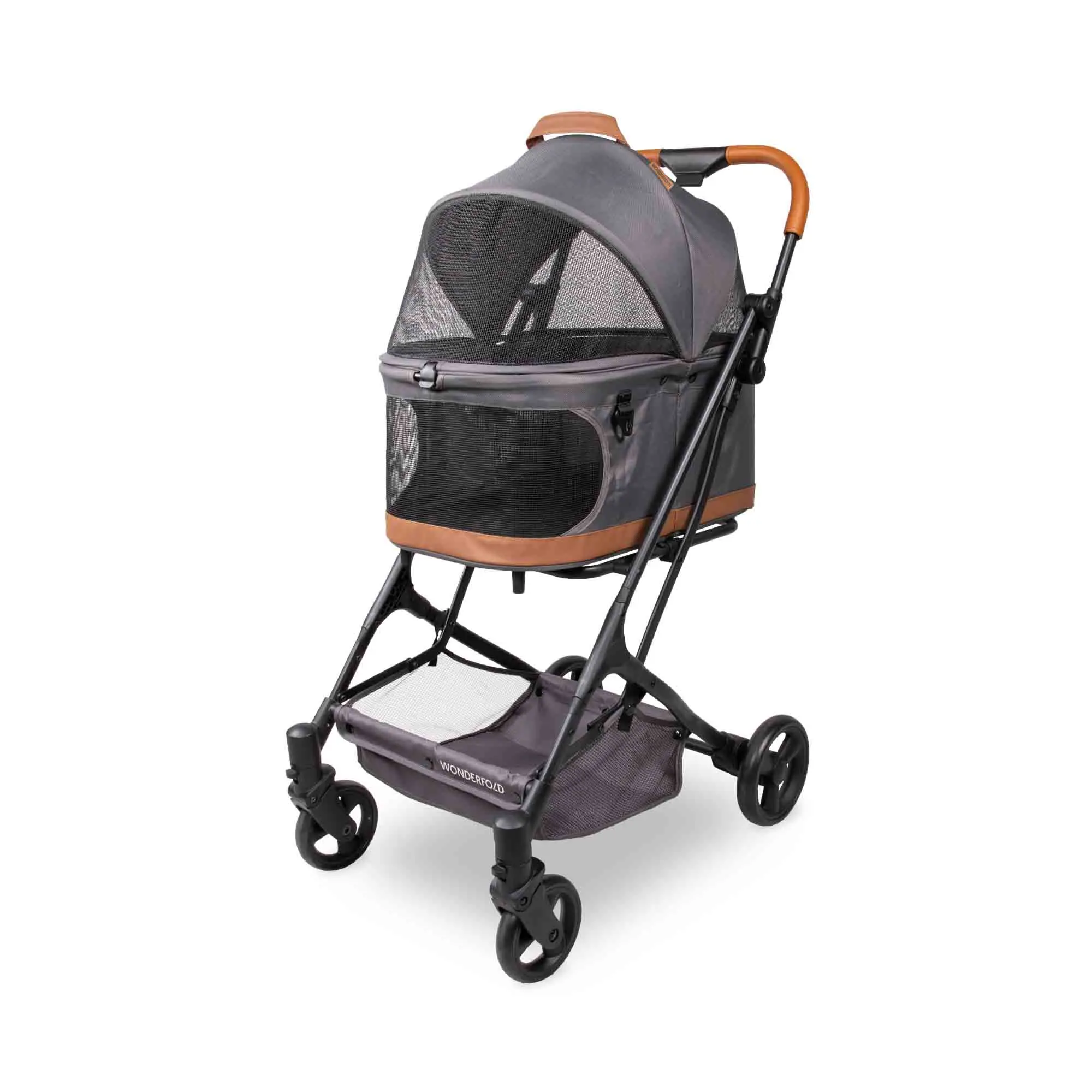 Wonderfold Pet Kočík P2 pre psy 3v1 (kočík, autosedačka, mobilná prepravka) graphite grey