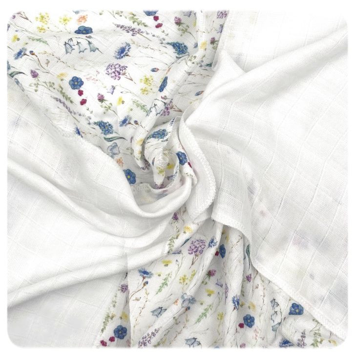 XKKO BMB Bambusové obrúsky 30x30 Digi - Blue Wildflowers MIX