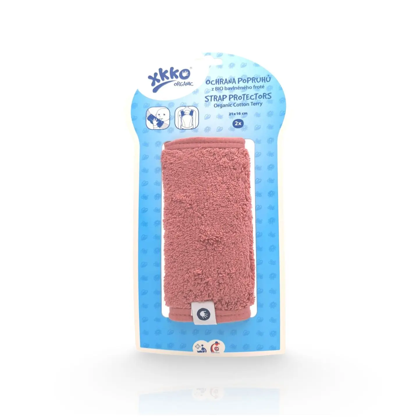 XKKO Organic Ochrana popruhov nosidla alebo autosedačky XKKO Organic – Mesa Rose