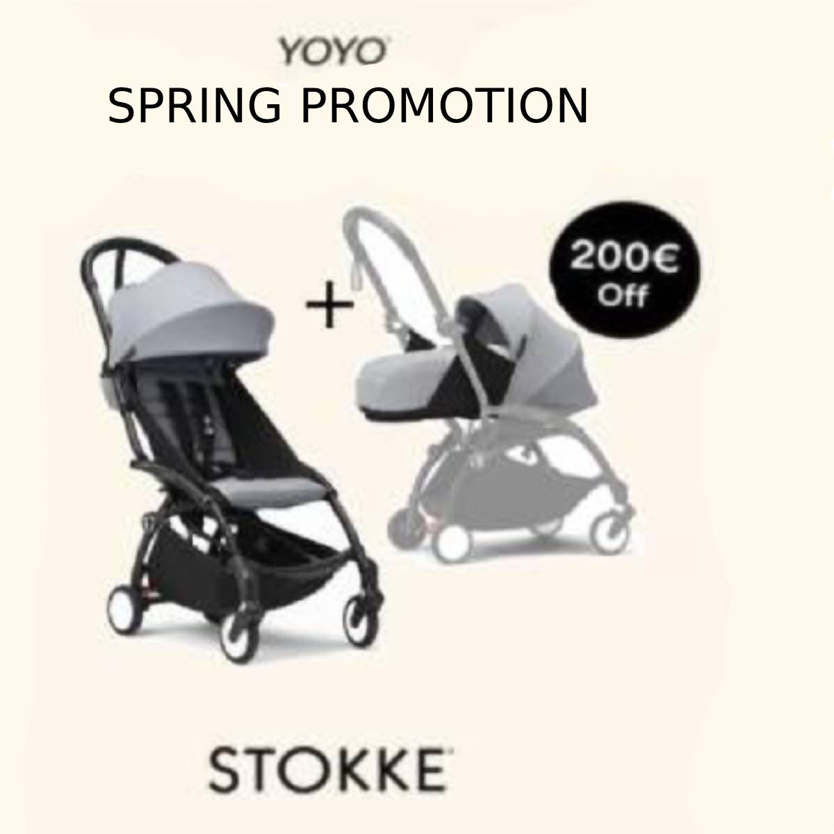 STOKKE® YOYO³ športový kočík 6+ Black/Stone + Newborn Pack ZDARMA