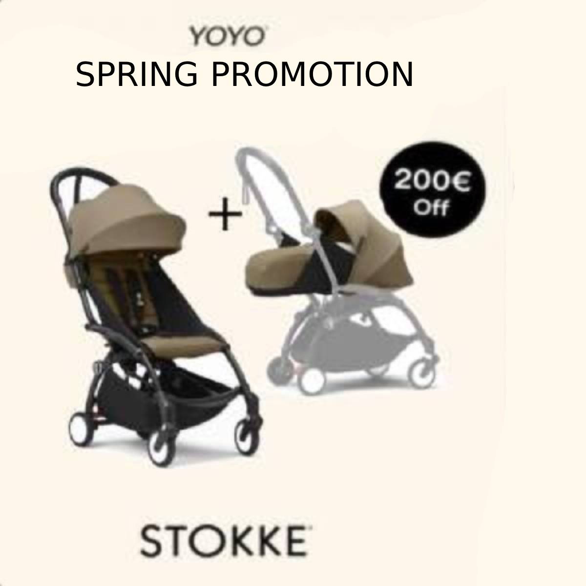 STOKKE® YOYO³ športový kočík 6+ Black/Toffee + Newborn Pack ZDARMA