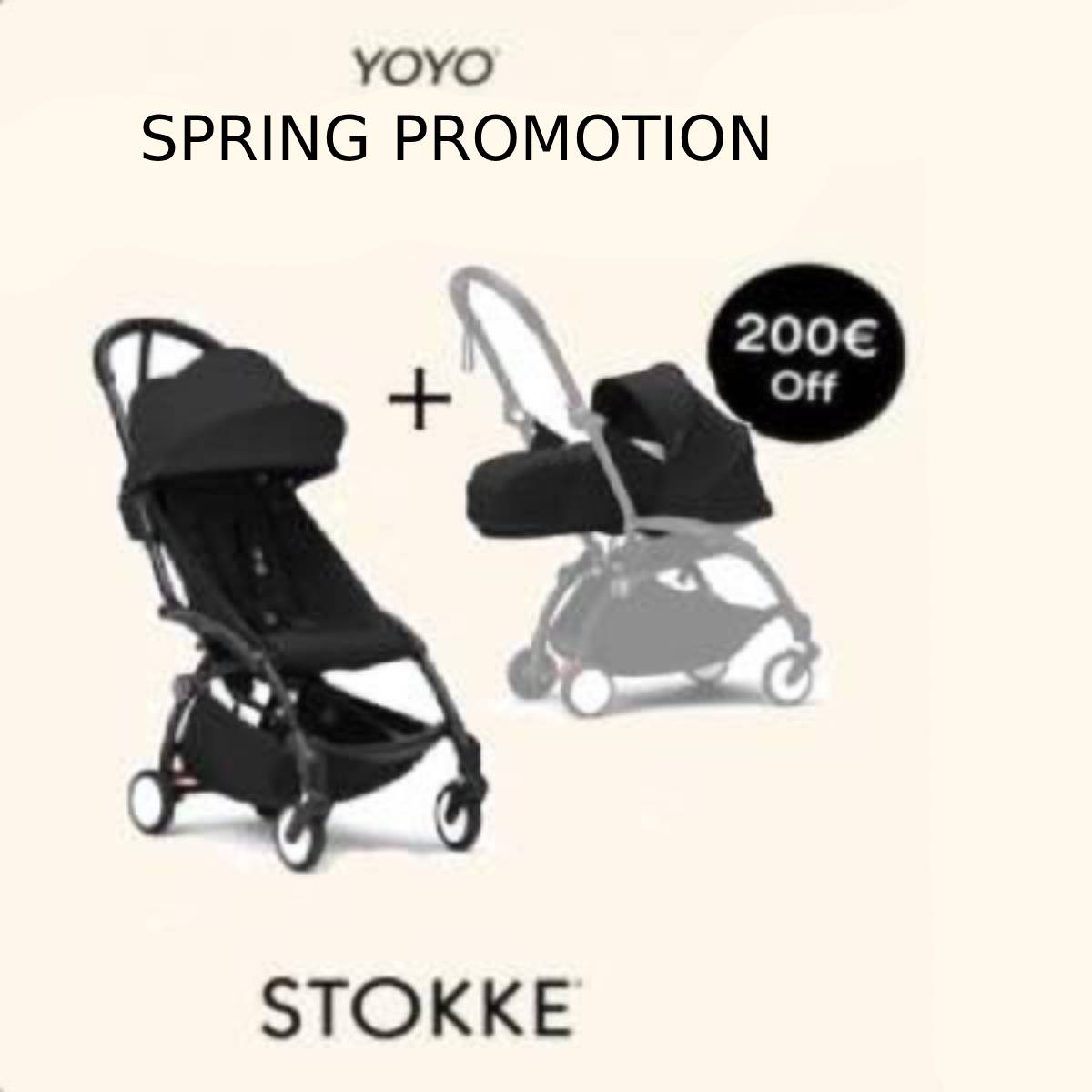 STOKKE® YOYO³ športový kočík 6+ Black/Black + Newborn Pack ZDARMA