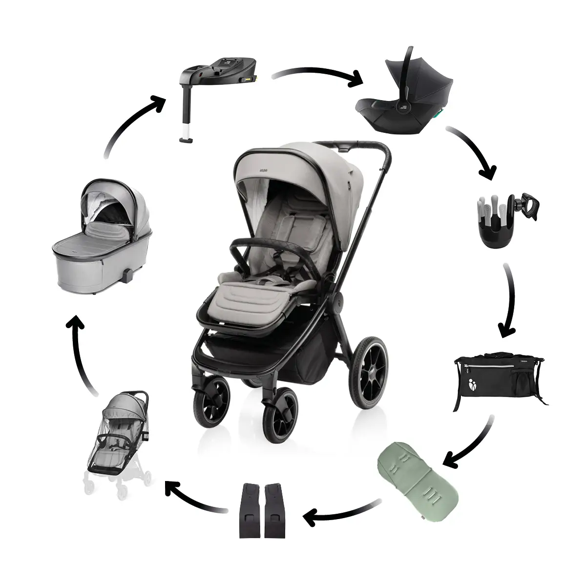 Zopa Maxi set KočíkMove Cross 3, Metal Grey