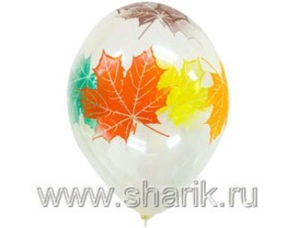 Шар 14'' (36см) кристалл кристалл лист клен Шар 14'' (36см) кристалл кристалл лист клен