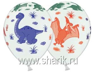 Шар 14'' (36см) пастель пастель динозаврики Шар 14'' (36см) пастель пастель динозаврики