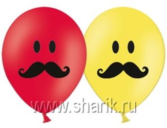 Шар 14'' (36см) с рисунком усы Шар 14'' (36см) с рисунком усы