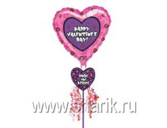 Шар 18'' (45см) сердце vd в поцелуях Шар 18'' (45см) сердце vd в поцелуях