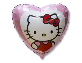 Шар 18'' (45см) сердце hello kitty в розовом fm Шар 18'' (45см) сердце hello kitty в розовом fm