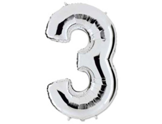 Шар 40'' (106см) цифра silver Шар 40'' (106см) цифра silver