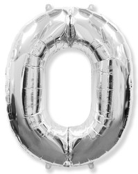 Шар 40'' (106см) цифра серебро Шар 40'' (106см) цифра серебро