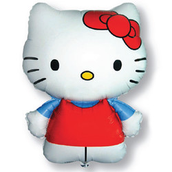Шар 32'' (81см) фигура котенок с бантиком голубой Шар 32'' (81см) фигура котенок с бантиком голубой