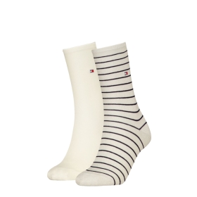 TH WOMEN SOCK 2P SMALL STRIPE